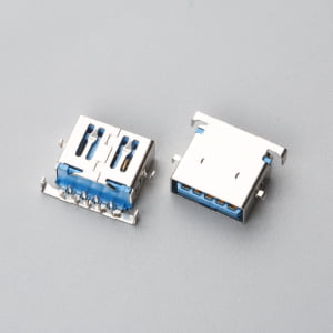 USB 3.0 Type-A Female Receptacle, Mid-Mount, Right Angle (PN: EU09F2L3N12343SR)