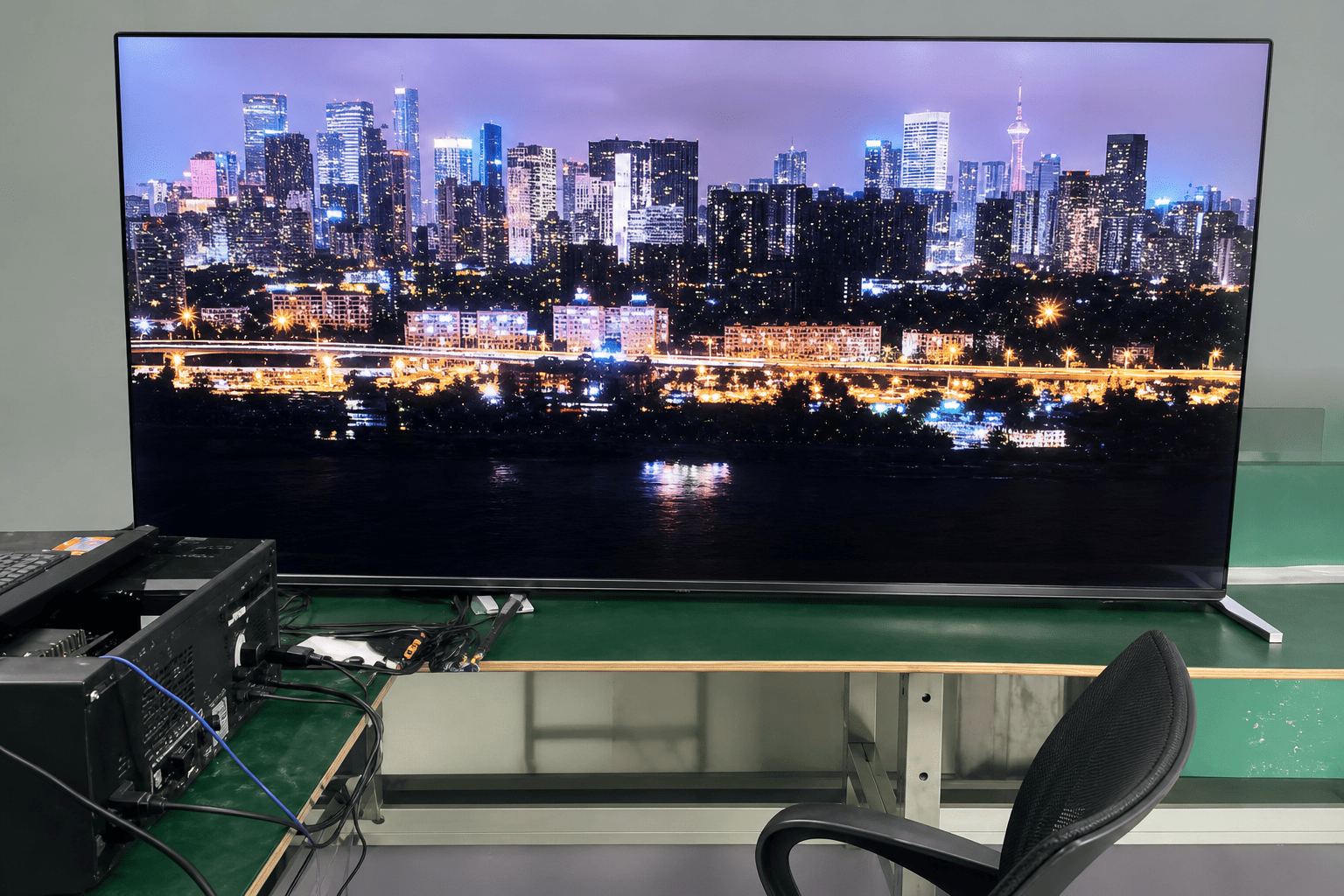 8K television real-world signal test for HDMI fiber optic cable performance