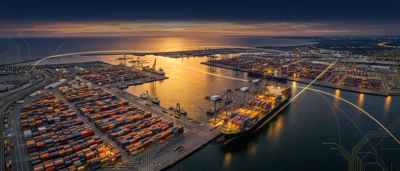 Abstract background representing global export and logistics