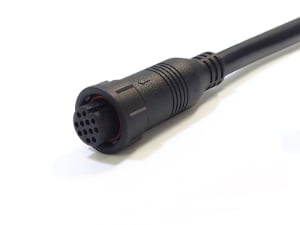Standard Circular Connector Size B, 12-Position Plug Marine Cable Assembly, IP67 Waterproof, Bayonet Lock