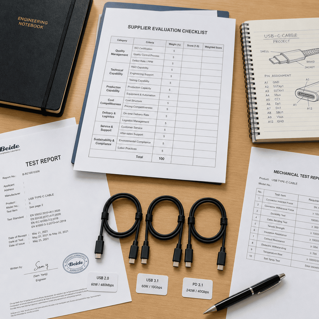 USB-C supplier evaluation checklist