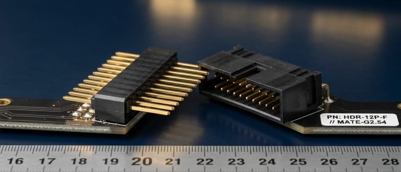 Close-up of matched electronic connectors