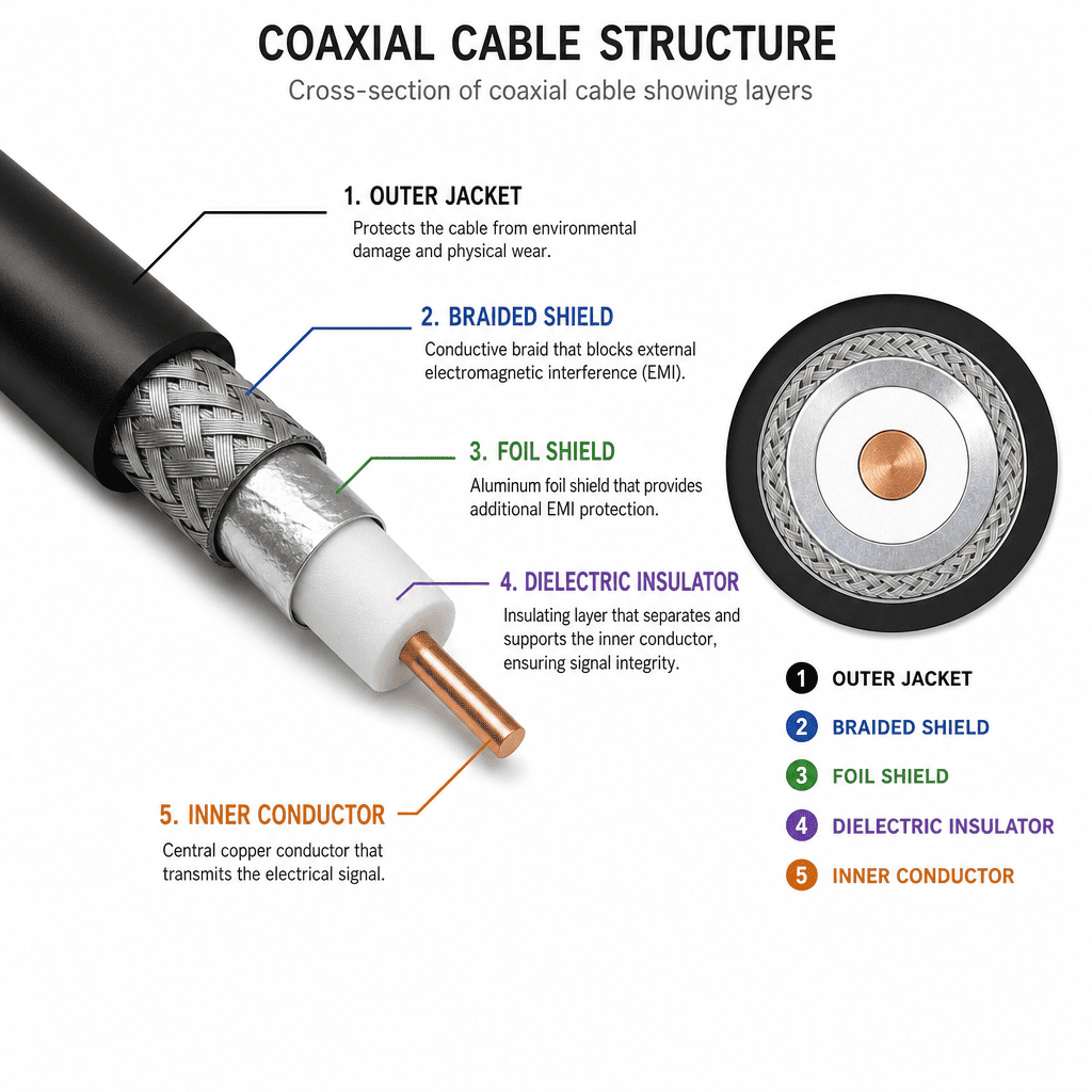 Coaxial cable structure