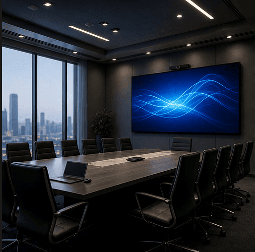 Commercial AV conference room display installation