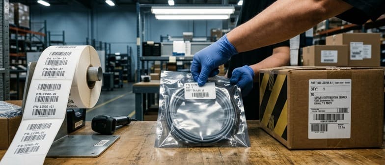Custom labeling for cable shipments