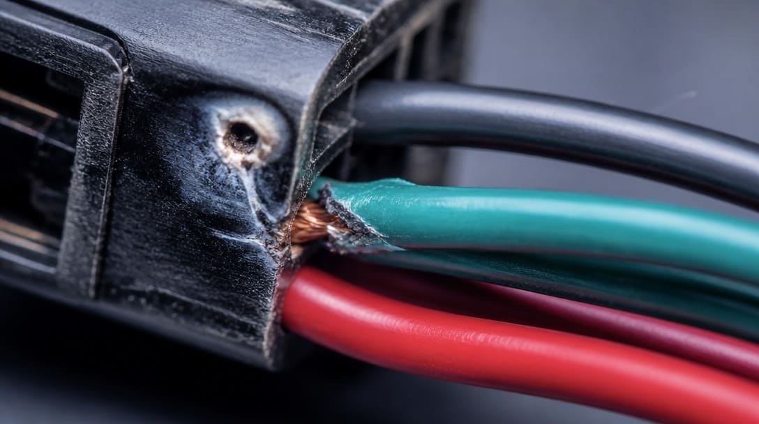 Damaged cable assembly insulation failure after sustained voltage stress