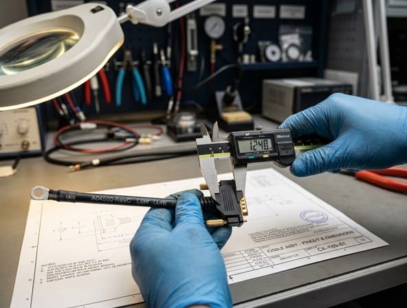 Detailed inspection of a custom cable assembly