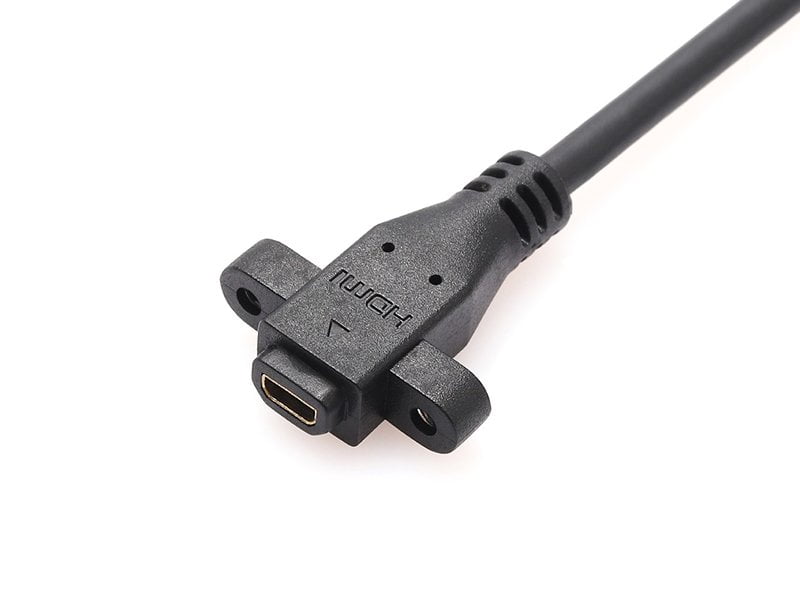 STANDARD MICRO HDMI SOCKET PANEL MOUNT PRE-MOLDED CABLE ASSEMBLY