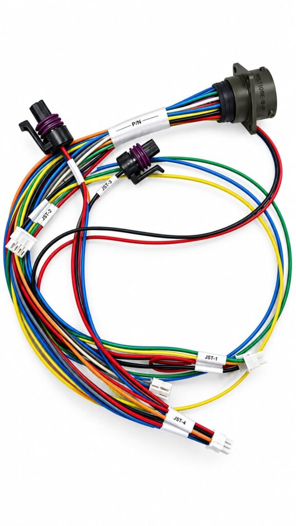 MIL-DTL-26482 26-Pin Circular to Samtec Mini-Mate & Delphi Pressure Transducer Wire Harness | EDOM
