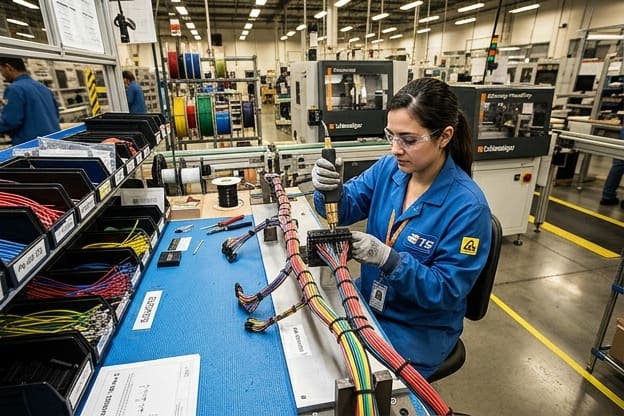 Industrial wire harness manufacturing process