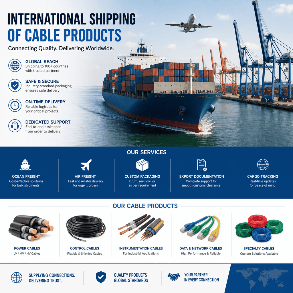 Cable assembly export packaging and logistics International shipping of cable products