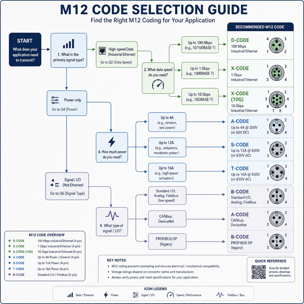 M12 Code Selection Guide M12 coding selection decision tree