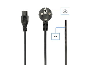 Euro CEE 7/7 to IEC C13 VDE Power Cord Assembly