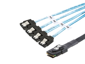 Internal Mini-SAS (SFF-8087) to 4x SATA 7-Pin Forward Breakout Cable