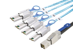 QSFP+ to Mini-SAS HD (SFF-8644) / Mini-SAS (SFF-8088) High-Speed DAC Cable Assembly