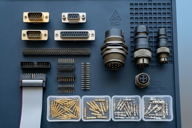 Sourced electronic connectors and terminals
