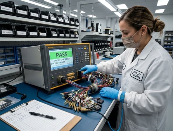 Testing continuity on a complex wire harness