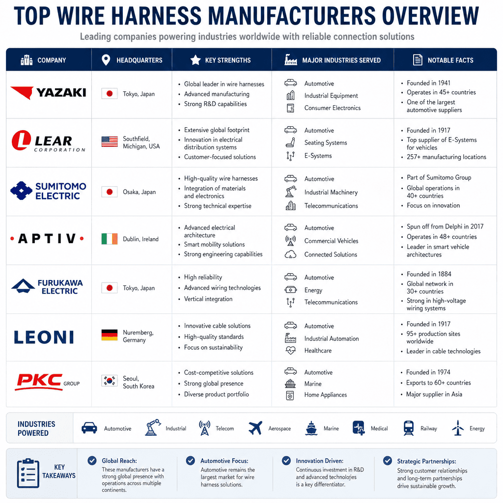 Wire Harness Manufacturers Comparison Top Wire Harness Manufacturers Overview
