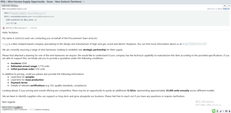 How Do You Handle an RFQ for Wiring Harnesses From a New Global Customer?