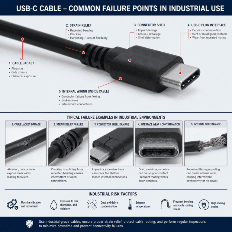Common USB-C Cable Failures in Industrial Environments and How to Prevent Them?