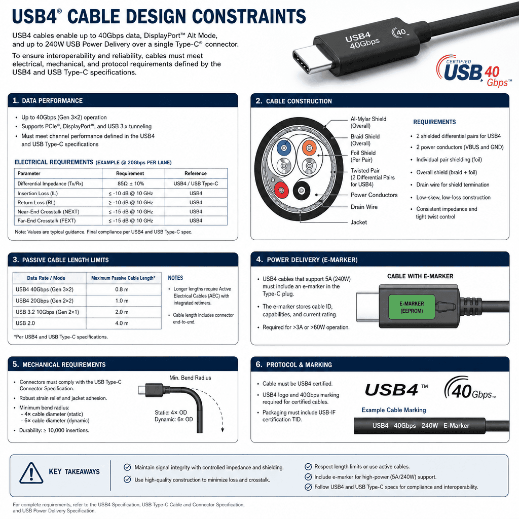 USB4 Cable Design Constraints