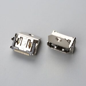 HDMI Type A 19-Pin Female Receptacle Short Body SMT Connector with Flange
