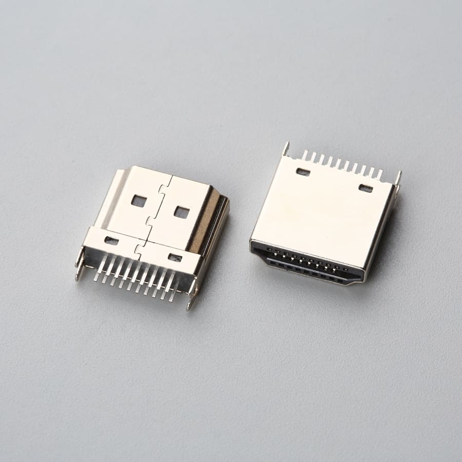 HDMI Type A 19-Pin Male Straddle Mount Connector (1.20mm – 1.60mm PCB)