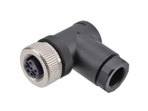 M12 B-Code 5-Pin Female Right Angle Field Wireable Screw Termination Connector Socket | EDOM
