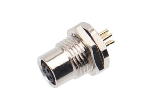 M8 Circular Panel Front Mount Socket Female PCB Solder Pin Connector | EDOM