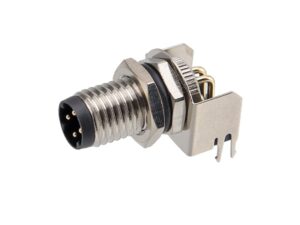 M8 Circular Plug 3 to 8-Pin Male Right Angle Panel Mount PCB Solder Connector | EDOM