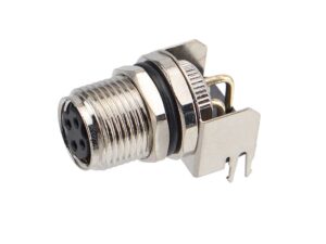 M8 Circular Receptacle 3 to 8-Pin Female Right Angle Panel Mount PCB Solder Connector | EDOM