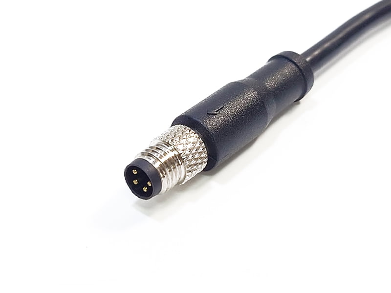 SENSOR CONNECTOR M8 PLUG 4POS MALE CABLE ASSEMBLY IP67 WATERPROOF