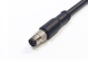 M8 6-Pin Male Sensor Cable Assembly, A-Coded, IP67 Waterproof