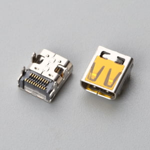 Micro HDMI Type D 19-Pin Female Connector, Top-Mount Dual-Row SMT, Center Height CH=1.55mm | EDOM
