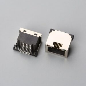 RJ45 8P8C Female Modular Jack Mid-Mount Sinking H2.95 DIP with LED | EDOM