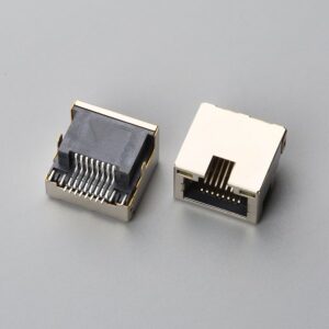 RJ45 8P8C Female Modular Jack Mid-Mount Sinking H4.20 SMT with LED | EDOM
