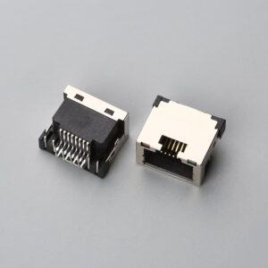 RJ45 8P8C Female Modular Jack Mid-Mount Sinking H4.30 DIP with LED | EDOM