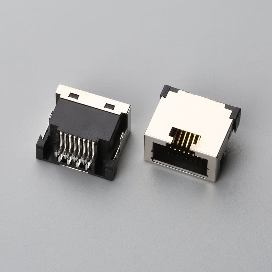 RJ45 8P8C Female Modular Jack Mid-Mount Sinking H5.15 DIP Type | EDOM