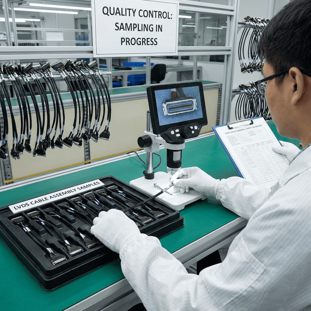 LVDS cable assembly sampling process