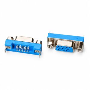 Slim D-Sub 15-Pin Female Reverse Right-Angle Mid-Mount CL=0.80mm VGA Connector | EDOM