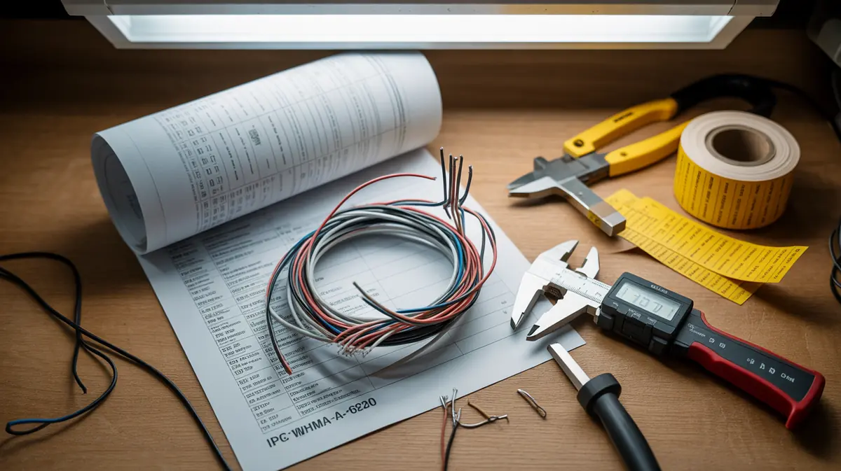 Operator performing continuity testing on a finished wire harness