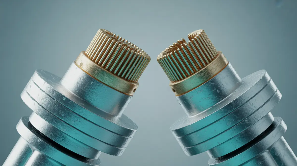 Close-up comparison of sealed versus unsealed connectors exposed to moisture