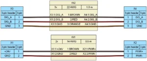 Wiring diagram of OEM harness with separate power and signal branches